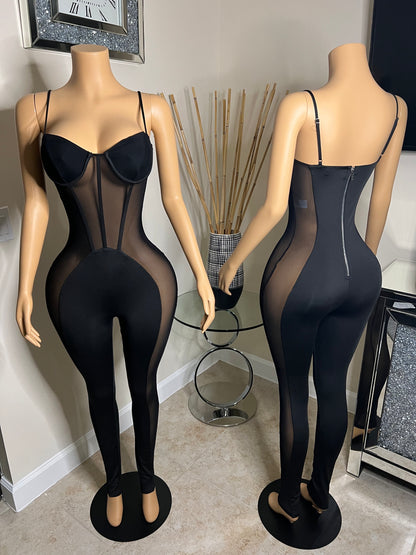 black mesh jumpsuit