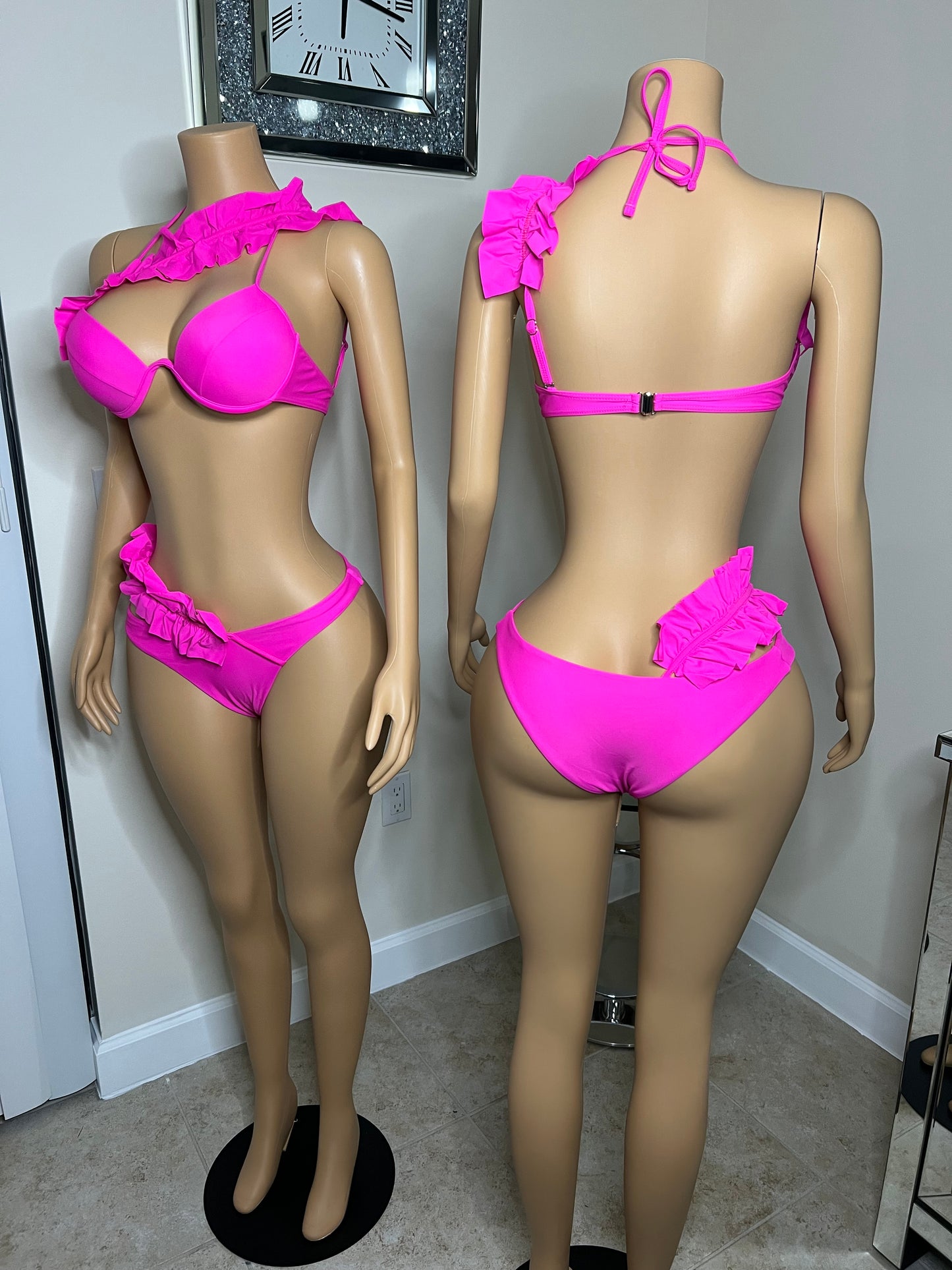 Ruffle Halter Bikini Set