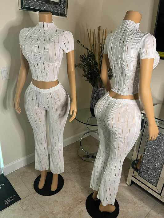 Sheer Tee and Pants Set